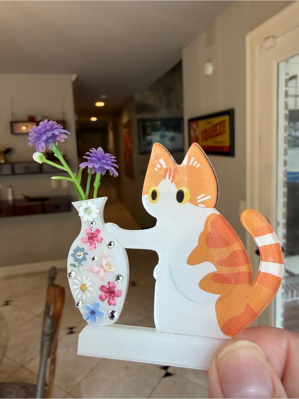 Adorable hand decorated naughty-cat refrigerator magnets - Set of 3 - Picture 7 of 10